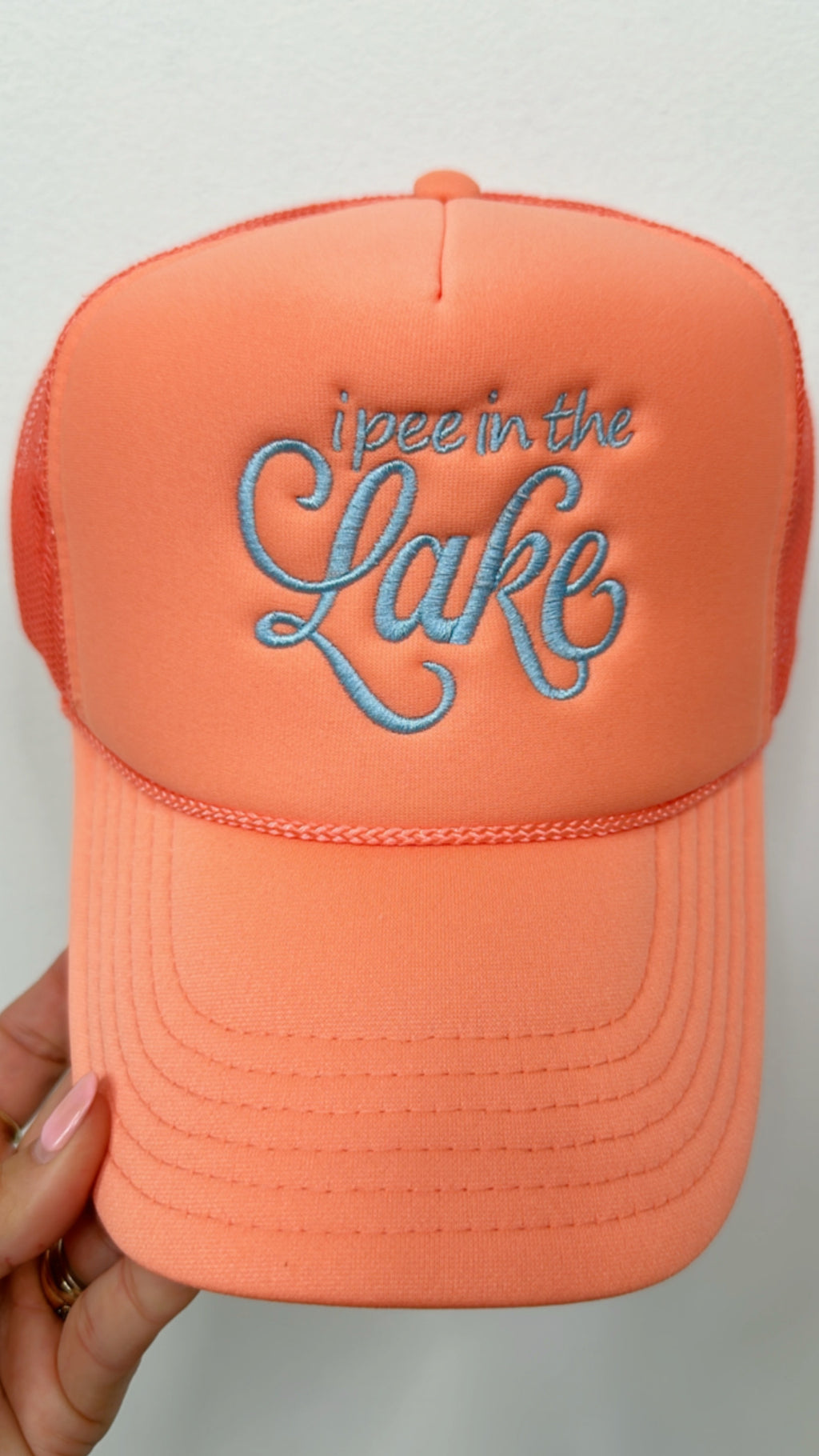 Coral I Pee In The Lake Trucker Hat
