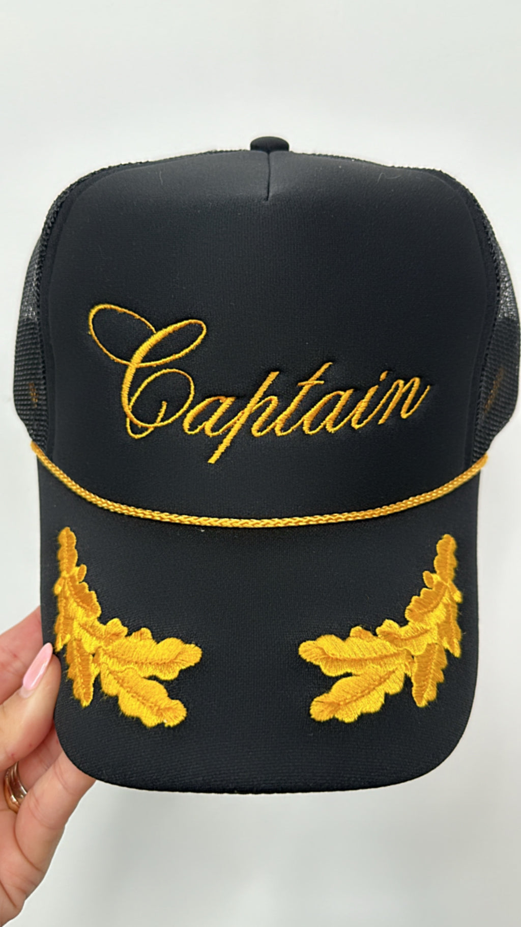 Black CAPTAIN Trucker Hat