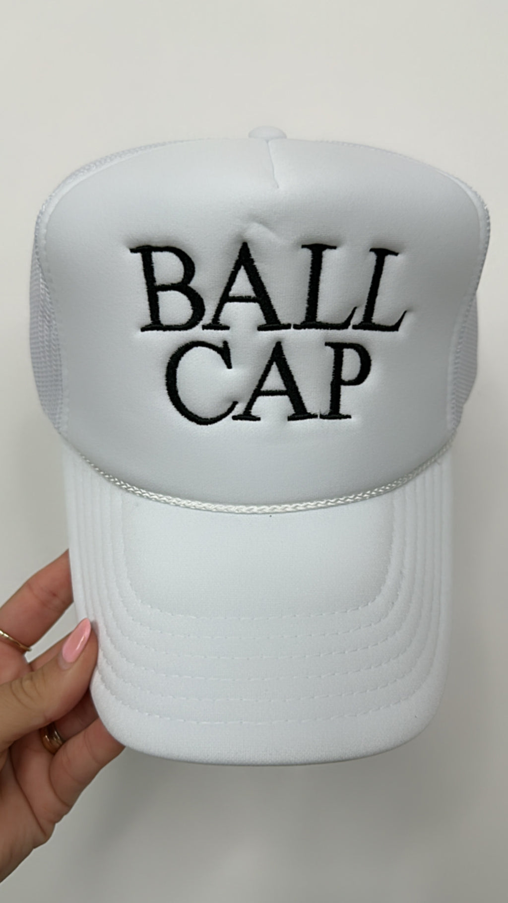 White BALL CAP Trucker Hat