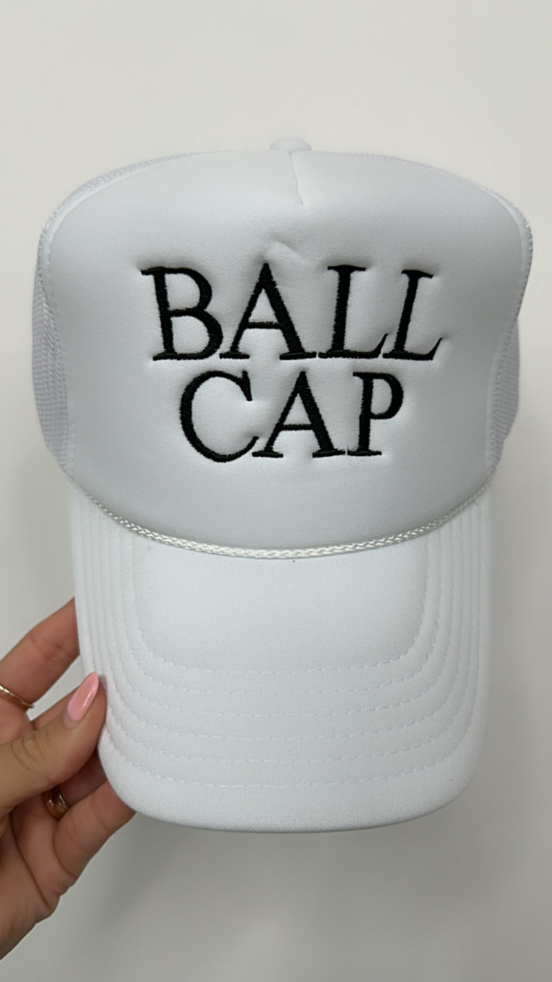 White BALL CAP Trucker Hat