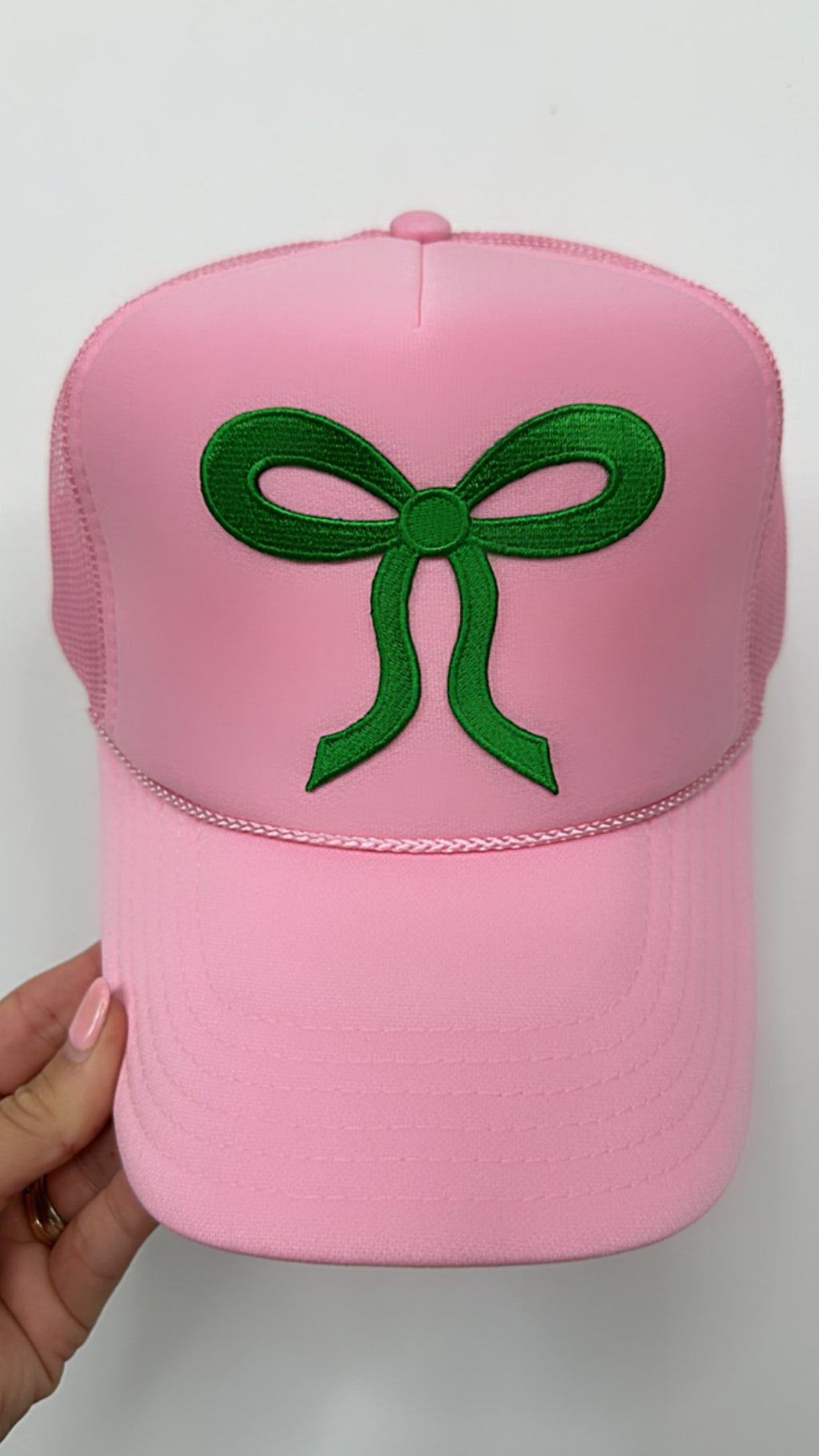 Pink Green Bow Trucker Hat