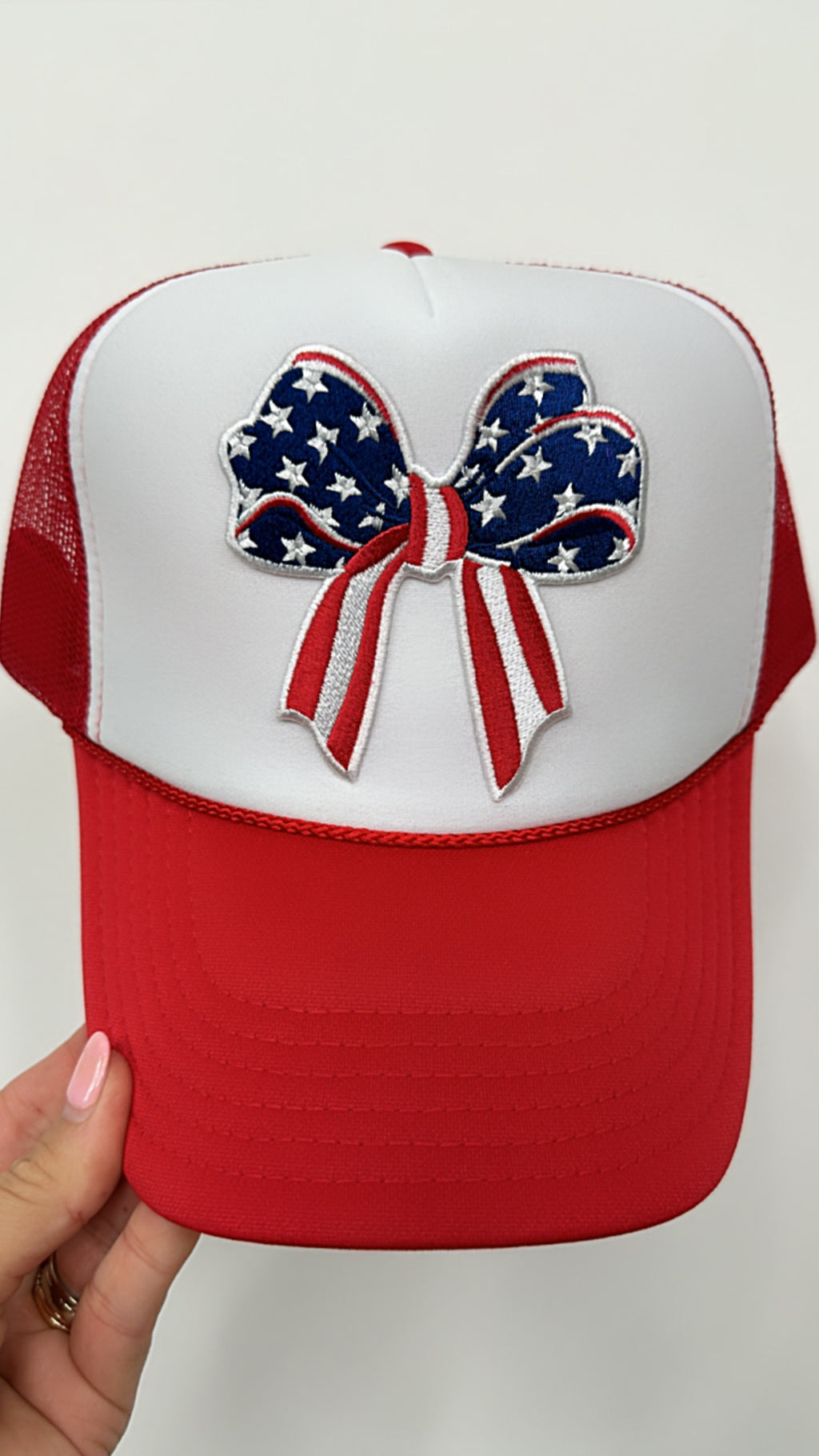 Red USA Bow Trucker Hat