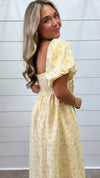 Nora Lee Oceane Lemon Floral Maxi Dress