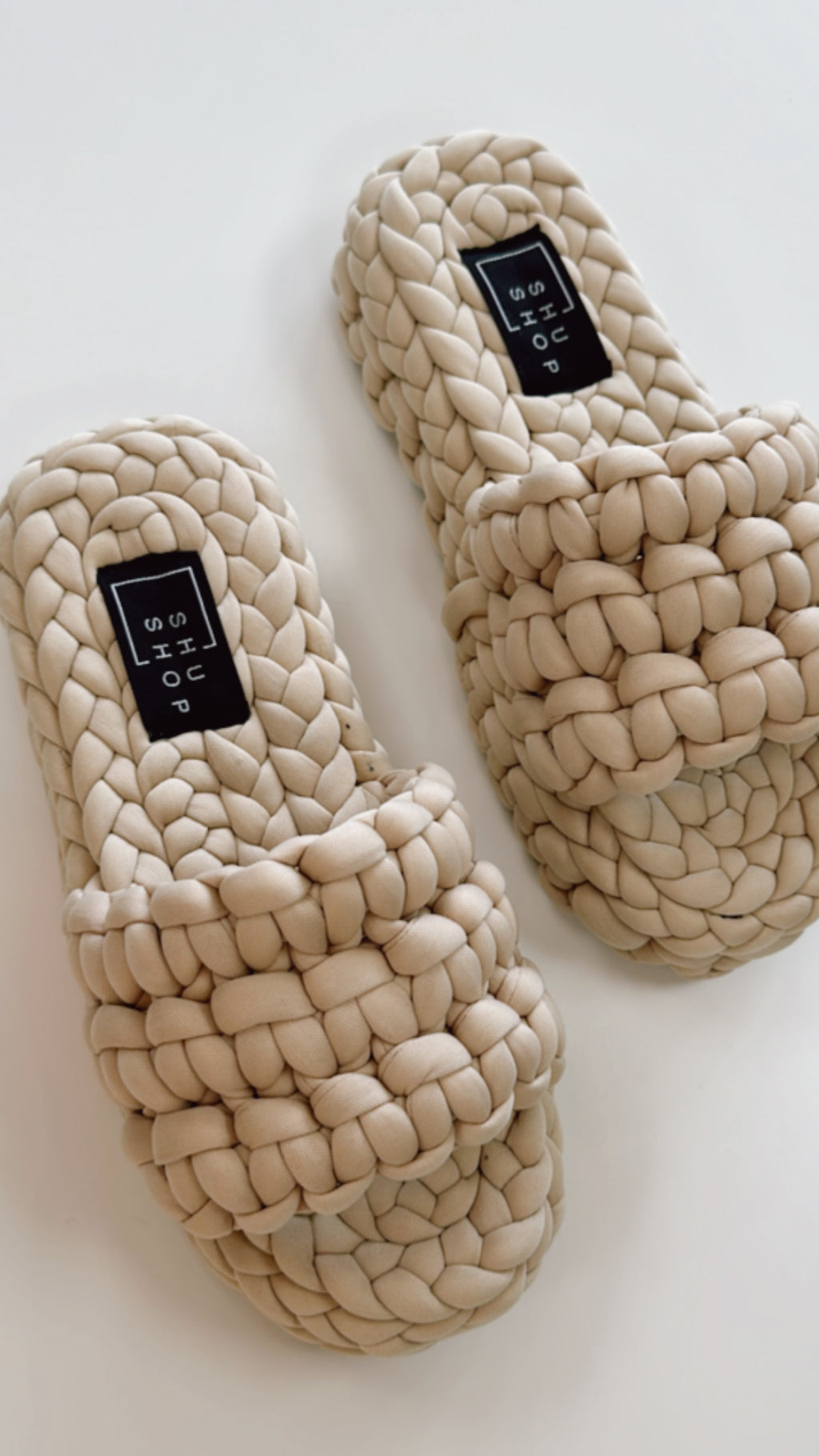 Shushop Keiko Nude Woven Sandals