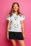 Queen of Sparkles Scattered Soccer Ball Tee