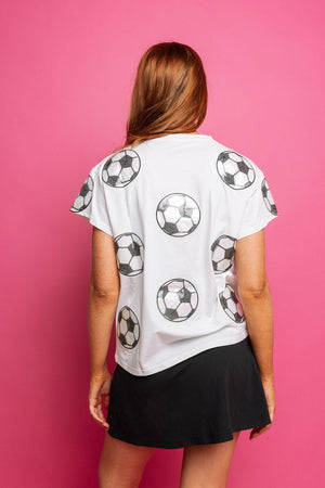 Queen of Sparkles Scattered Soccer Ball Tee