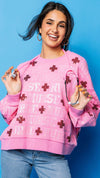 Queen of Sparkles Pink Nurse All Over Sweatshirt