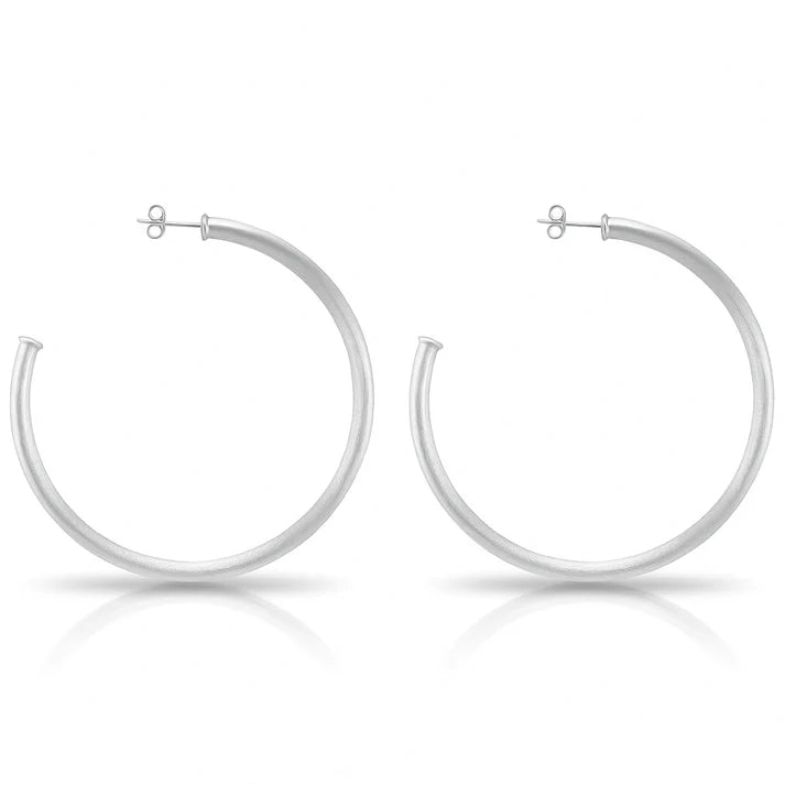 Sheila Fajl Brushed Silver Everybody's Fav Hoop