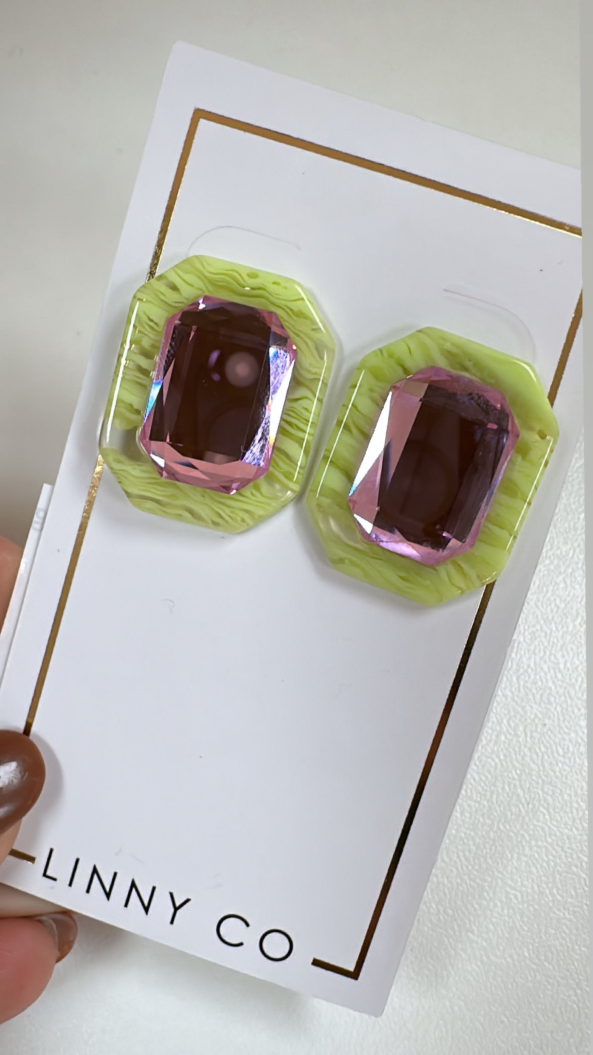 Electric Kiwi Olivia Rectangle Earring
