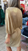 Gold Shimmer Dolman Dress