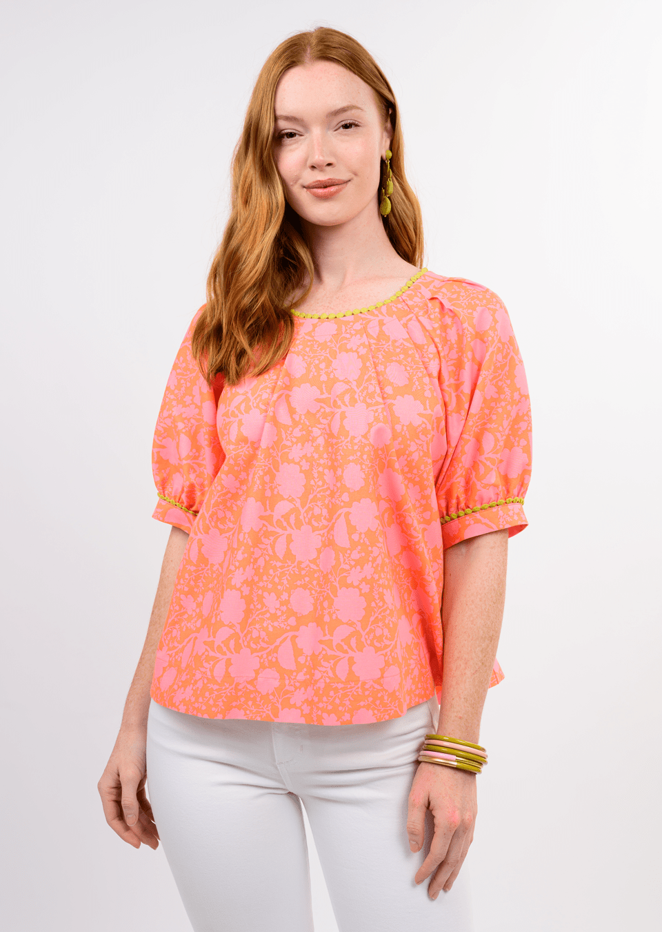 Ivy Jane | Coral Tucked Neck Swing Top