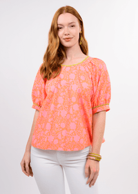 Ivy Jane | Coral Tucked Neck Swing Top