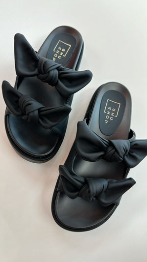 Shushop Black KIKI Bow Sandals