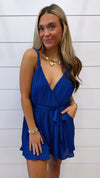 Royal Blue Pleated Romper (MEDIUM)