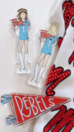 Ole Miss Rebels Acrylic Girls and Rebels Flag Shelfie