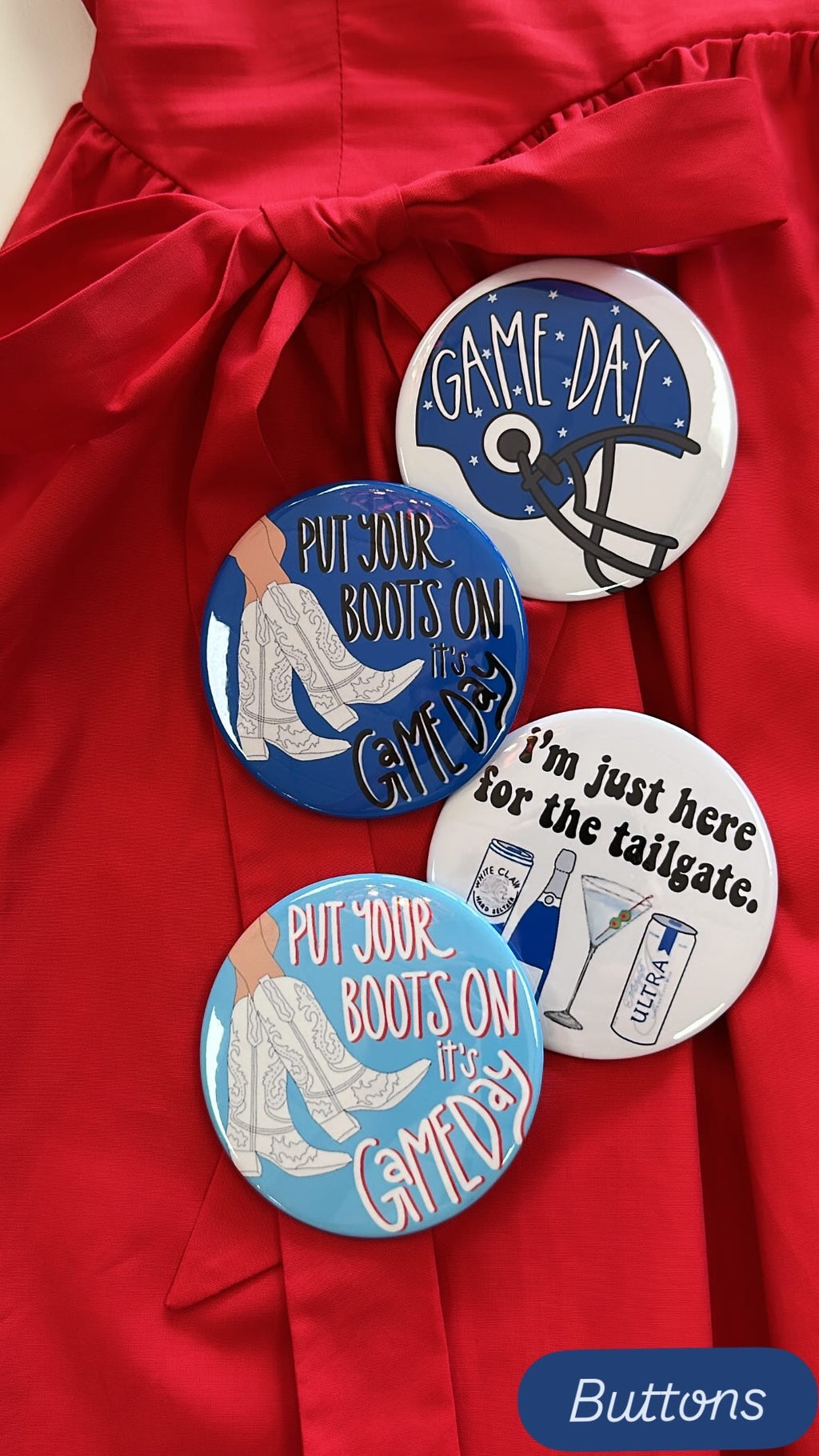 3 inch Gameday Tailgate Buttons