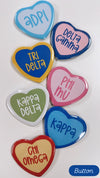 2 inch Heart Sorority Buttons