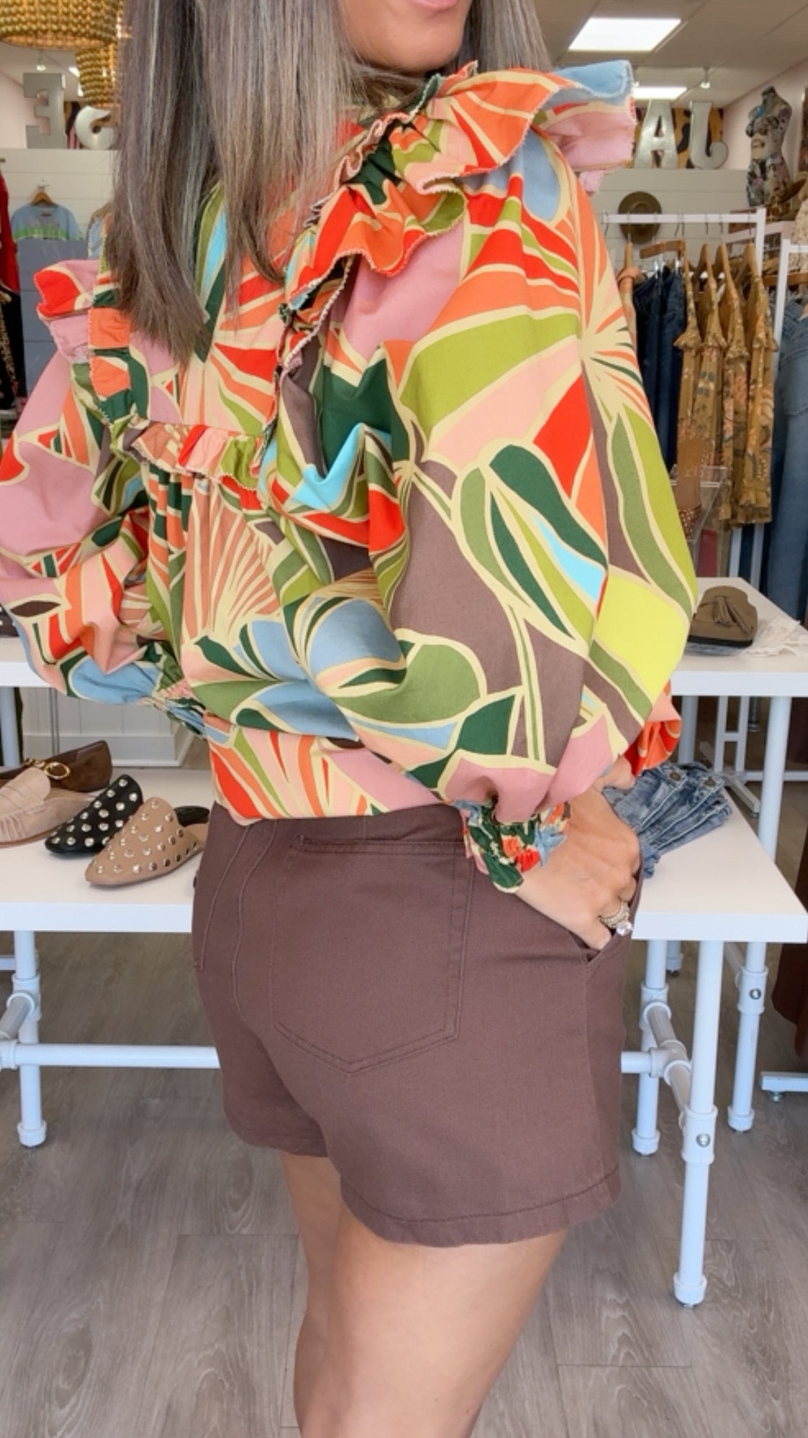 Karlie | Chocolate Denim Wrap Skort