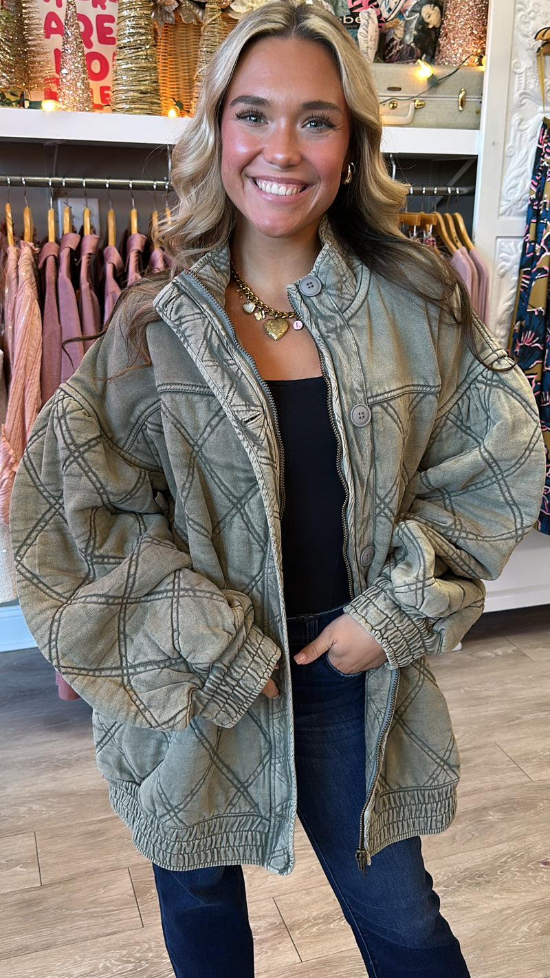 Free People Juno Jacket in Laurel Oak