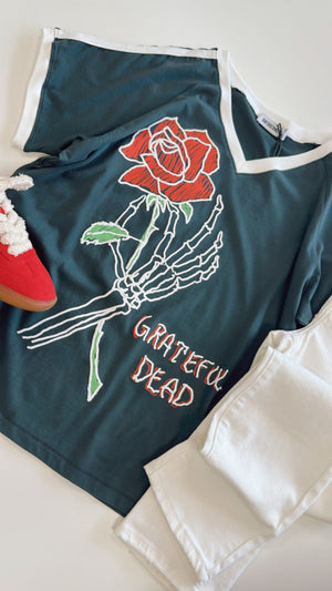 Daydreamer Grateful Dead Skeleton Rose Tee