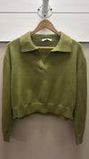 Green Collared Sweater Top