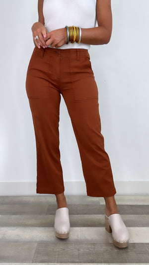 Liverpool Cargo Wide Leg Crop in Burlywood