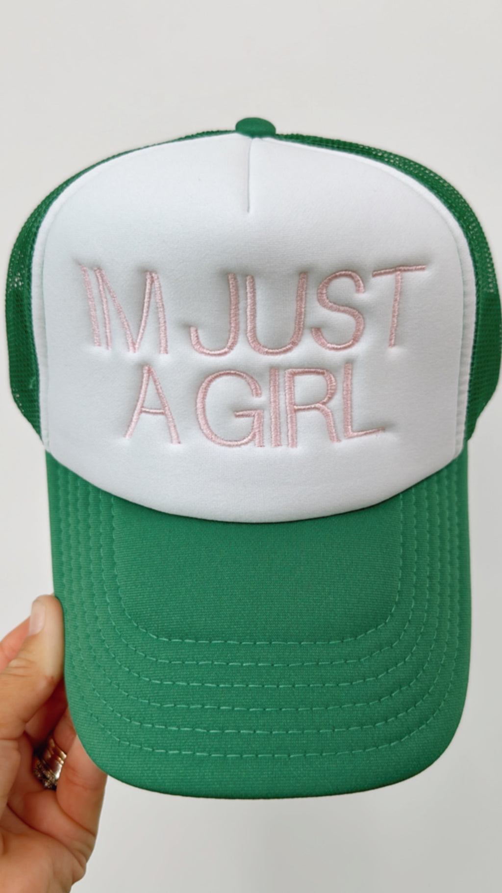 Green I'm Just A Girl Trucker Hat