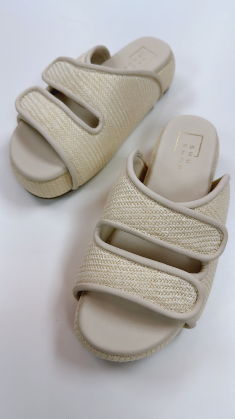 Shushop Bone Lillian Woven 2 Strap Sandals