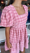 English Factory Pink Tweed Babydoll Dress