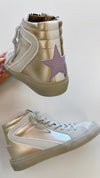 Shushop Rooney Gold Hi-Top Sneakers w/ Lavender Star
