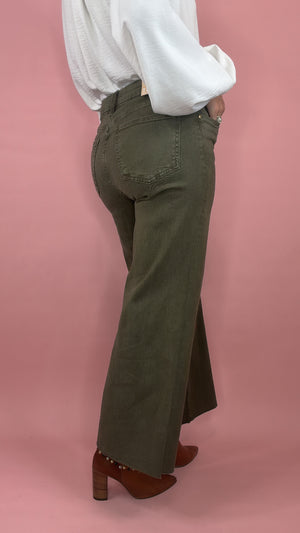 Kut Meg High Rise Wide Leg in Olive