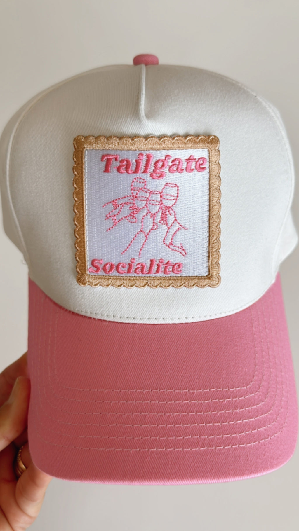 White/Pink Tailgate Socialite Hat