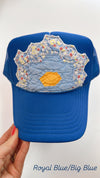 Blue Custom Quilted Trucker Hat (1 LEFT)