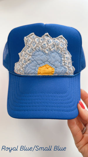 Blue Custom Quilted Trucker Hat (1 LEFT)