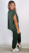 Olive T-Shirt One Piece Jumpsuit