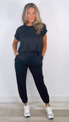 Black T-Shirt One Piece Jumpsuit (1 LARGE)