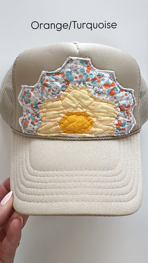 Orange Custom Quilted Trucker Hat