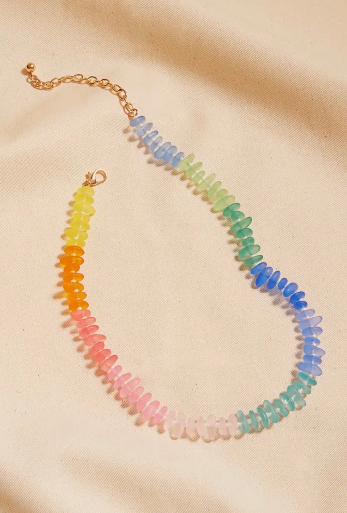 Multicolor Seaglass Beaded Short Necklace
