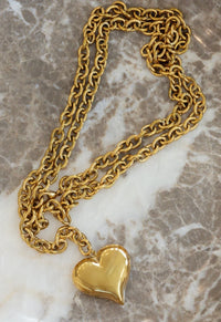 Chansuttpearls | Wrap Around XL Heart Necklace in Gold
