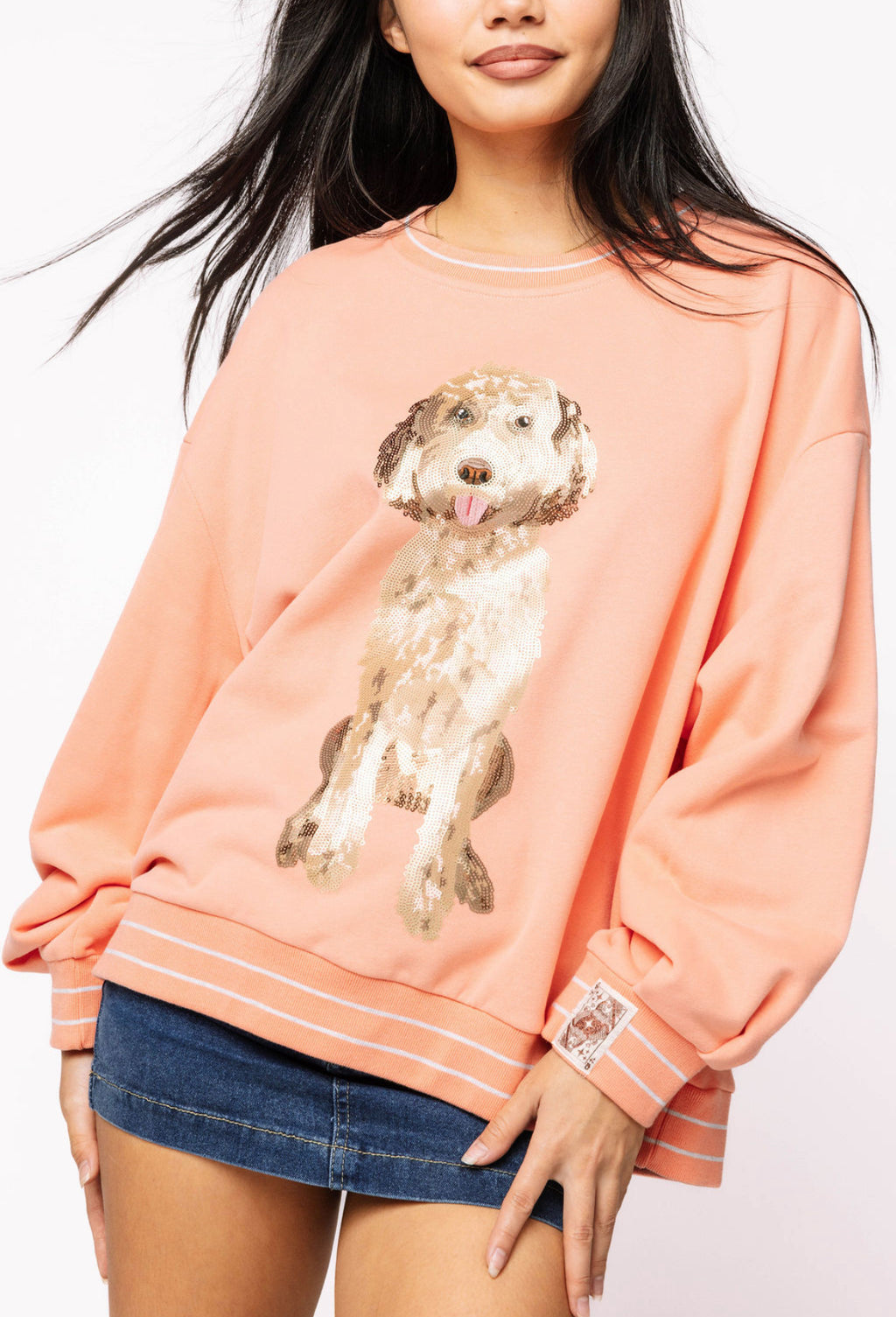 Queen of Sparkles Peach Doodle Sweatshirt