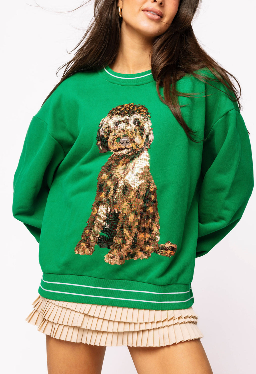 Queen of Sparkles Green Doodle Sweatshirt