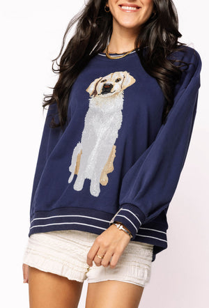 Queen of Sparkles Navy Golden Retriever Sweatshirt