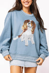 Queen of Sparkles Blue King Charles Sweatshirt