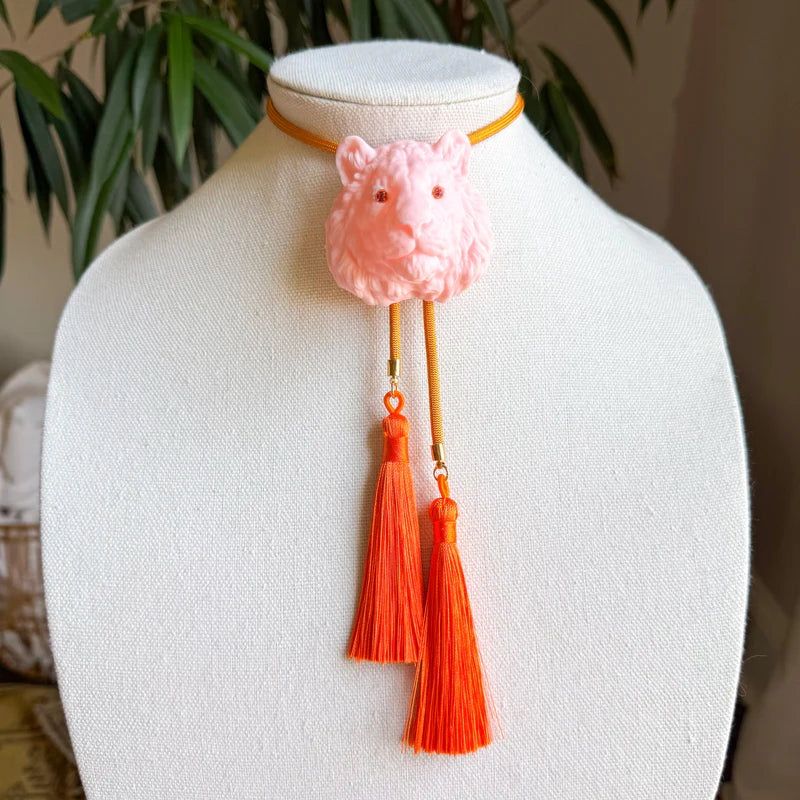 Tiger Bolo Blush Pink with Golden Yellow & Orange (1 LEFT)