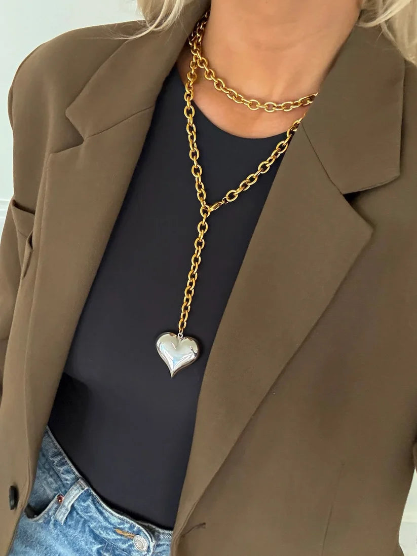 Chansuttpearls | Two-Toned Heart Necklace