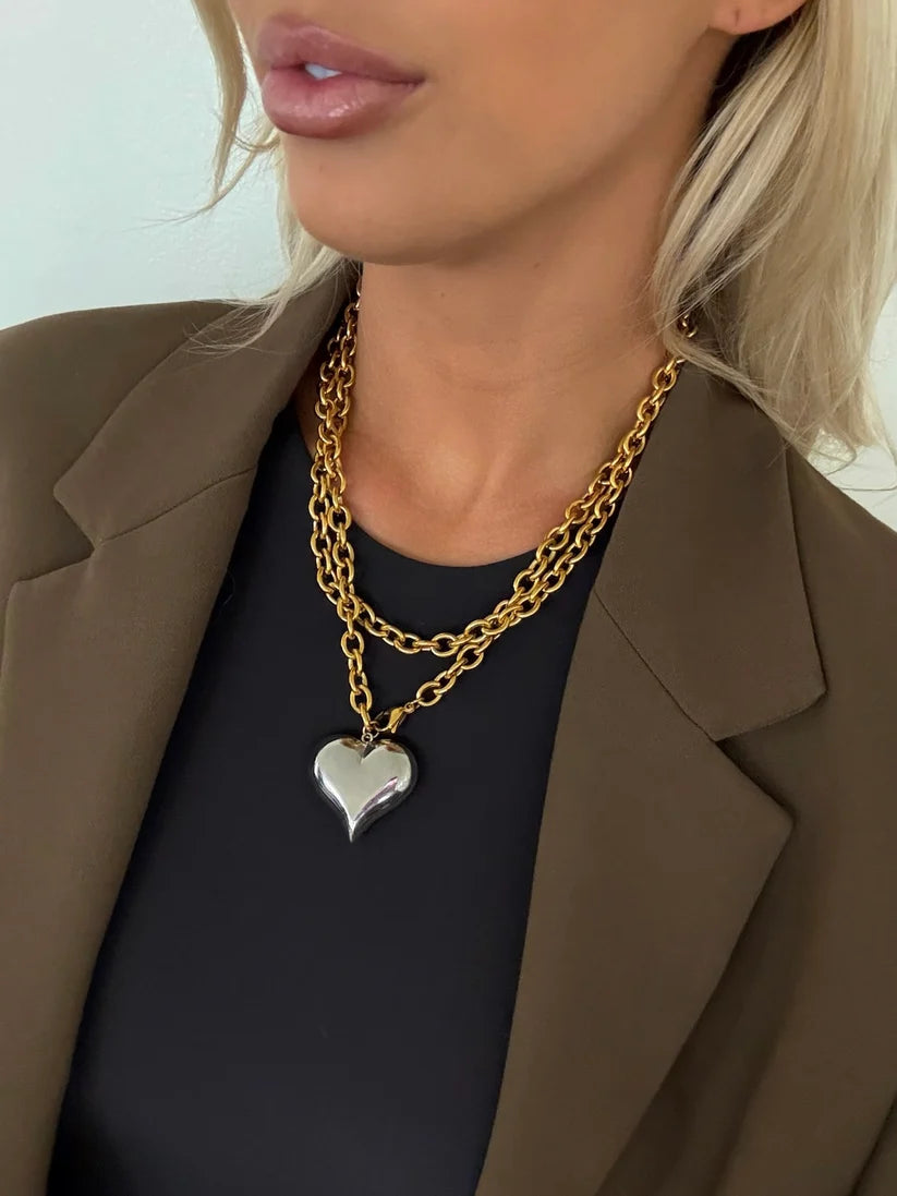 Chansuttpearls | Two-Toned Heart Necklace