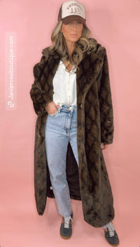 *BEST SELLER* Long Patterned Fur Coat