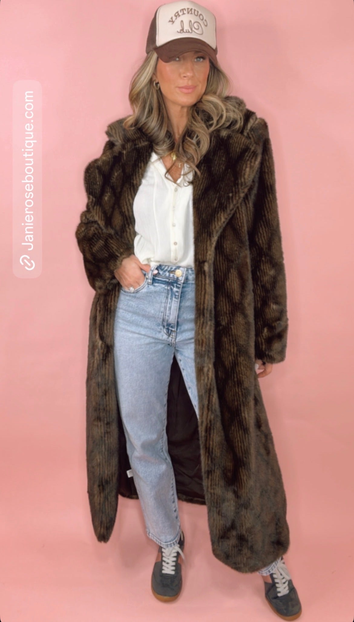 *BEST SELLER* Long Patterned Fur Coat