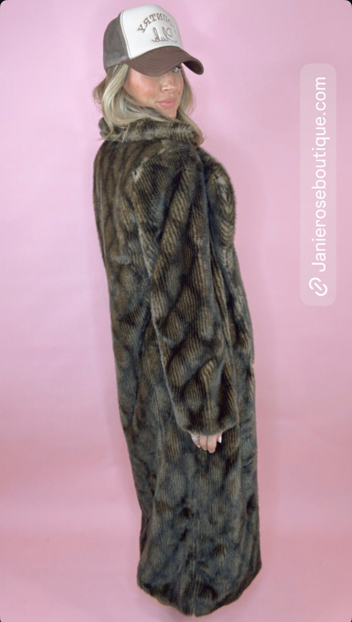 *BEST SELLER* Long Patterned Fur Coat