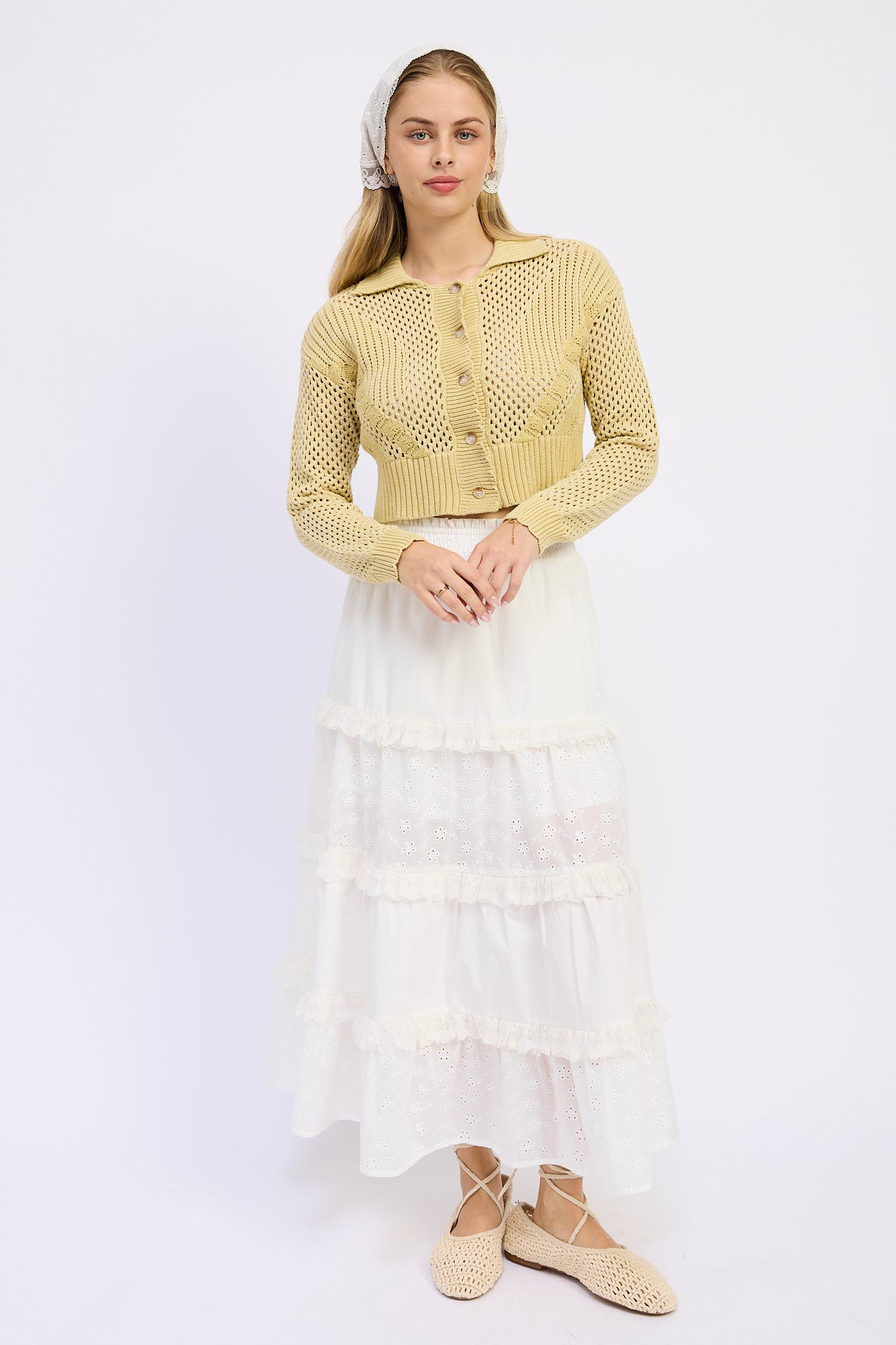 Vanilla Pointelle Cardigan